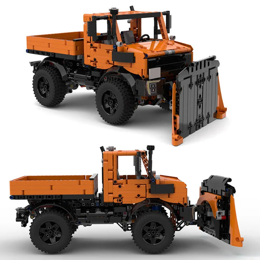 Snow Plow Truck Building Block Set